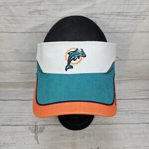Miami Dolphins Visor Reebok NFL Equipment OSFM Center Logo Adjustable